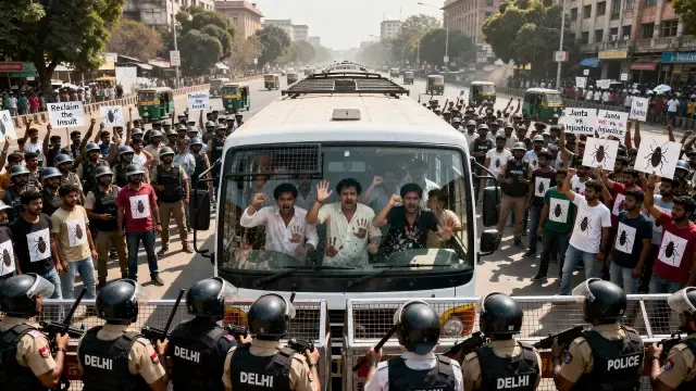 Delhi Detains Protest Leaders Over Banned "Cockroach" Rally